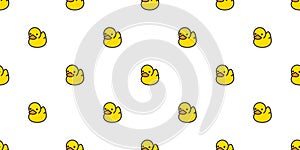 Duck seamless pattern vector rubber ducky isolated cartoon illustration bird bath shower repeat wallpaper tile background gift wra