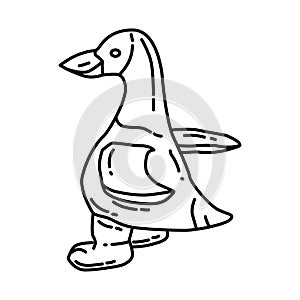 Duck Squeaky Dog Toys Icon. Doodle Hand Drawn or Outline Icon Style