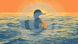 Duck Image With Risograph Ra 6800 Texture