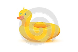 Duck swim ring flat vector illustration isolated on white background