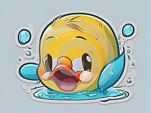 Duck Tales: Crying and Happy Sticker Set with Big Eyes and Cute Cartoon Designs