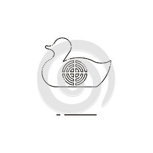 Duck target thin line icon. Mbe minimalism style