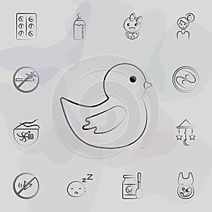 Duck toy concept line icon. Universal set of maternity for website design and development, app development