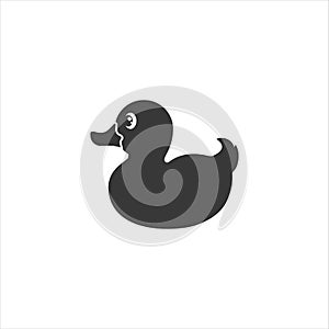 Duck toy icon. Inflatable rubber duck, flat design element