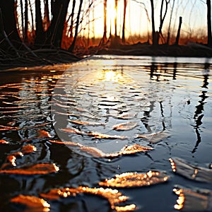 duck tracks webbed footprints left by ducks as they paddle thr photo