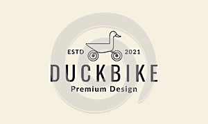 Duck with wheels logo vector symbol icon design illustration