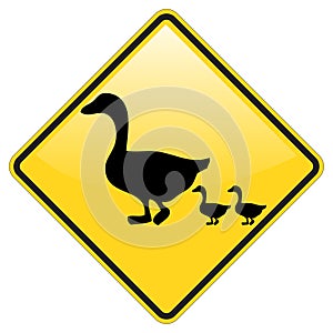 Ducks crossing warning