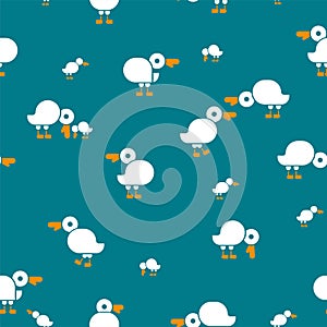 Ducks set pattern seamless. Duck background. Farm birds texture. Baby fabric texture