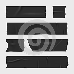 Duct adhesive tape. Realistic stripes set