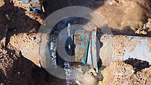 Ductile iron main pipe leaks causing water supply disruption to consumers