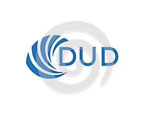 DUD letter logo design on white background. DUD creative circle letter logo concep