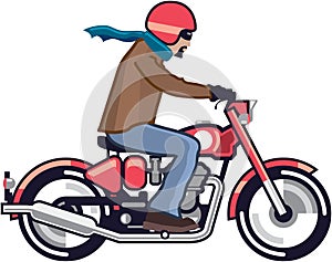 Dude on Motorcycle photo