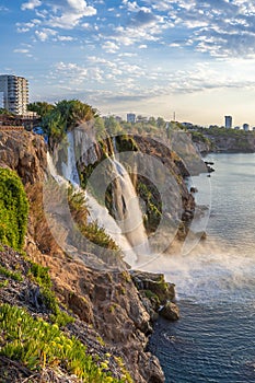 Duden Waterfall view in Antalya City of Turkey