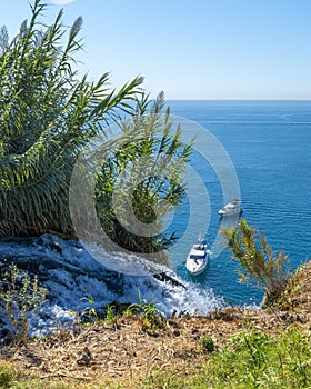 Duden Waterfall view in Antalya City of Turkey