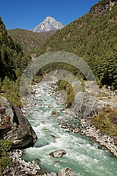 Dudh Kosi River in Nepal photo