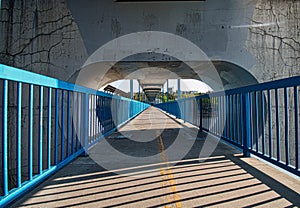 Dudley B Menzies  footbridge on the north Saskatchewan river downtown Edmonton river