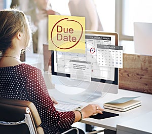 Due Date Deadline Payment Bill Important Notice Concept