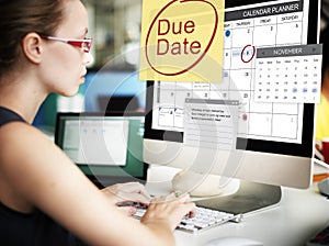 Due Date Deadline Payment Bill Important Notice Concept