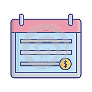 Due date flat vector icon which can easily modify or edit