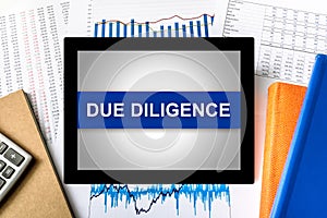 Due diligence word on tablet