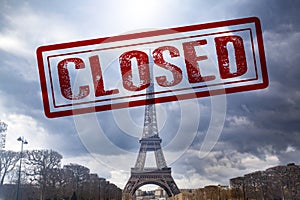 Due to the epidemic of the COVID-19 virus the Eiffel Tower of Paris is closed