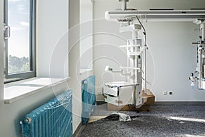 Duesseldorf , Germany - September 04 2017 : The construction of the intensive care unit is progressing