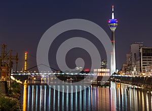 Duesseldorf Media harbour at night photo