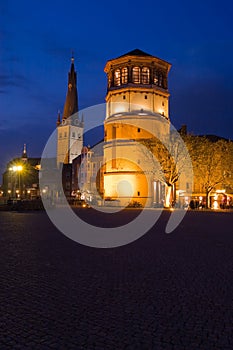 Duesseldorf old town at night photo