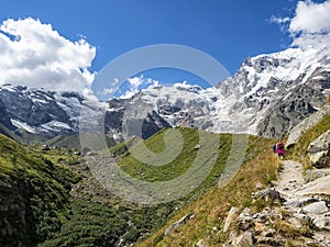 Dufourspitze peak from Macugnaga Valley photo