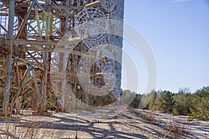 Soviet radar system Duga at Chernobyl nuclear power plant in Chernobyl Exclusion Zone, Ukraine
