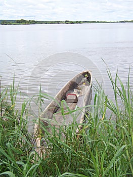 Dugout Canoe on the Zambezi River in Zambia