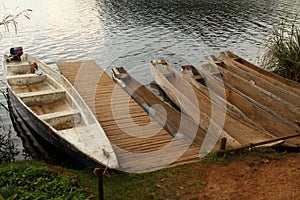 Dugout Canoes waiting at the Dock