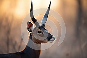 duiker with striking horn silhouette