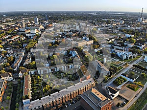Duisburg city aerial view
