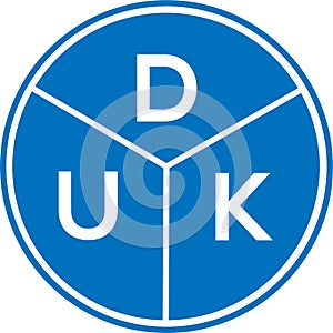 DUK letter logo design on white background. DUK creative circle letter logo concept. DUK letter design.DUK letter logo design on photo