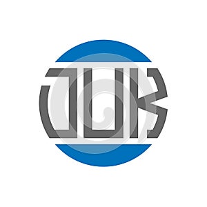 DUK letter logo design on white background. DUK creative initials circle logo concept photo