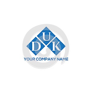 DUK letter logo design on white background. DUK creative initials letter logo concept. DUK letter design photo