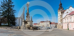 Dukelske namesti town square in Hutsopece town in Czech republic photo