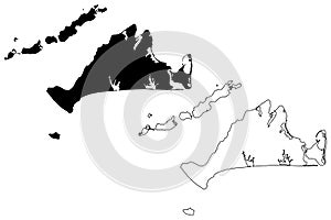 Dukes County, Commonwealth of Massachusetts U.S. county, United States of America, US map vector illustration, scribble sketch