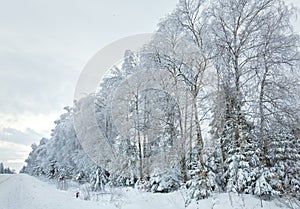 Dull winter country road