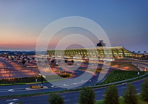 Dulles airport at dawn near Washington DC
