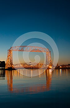 Duluth Minnesota Lift Bridge Dawn Reflection