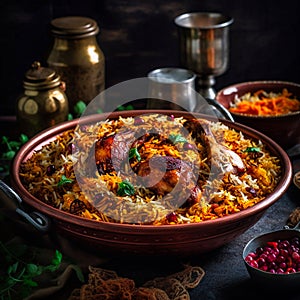 Dum Handi chicken Biryani is prepared in an earthen or clay pot called Haandi. Popular Indian non vegetarian food