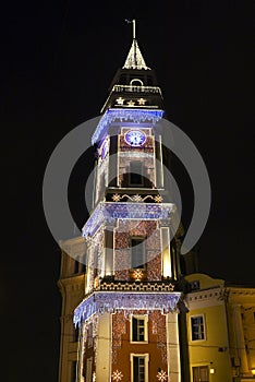 Duma Tower at night photo