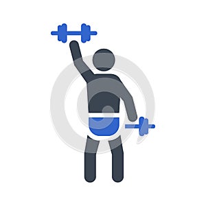 Dumb bell press exercise icon