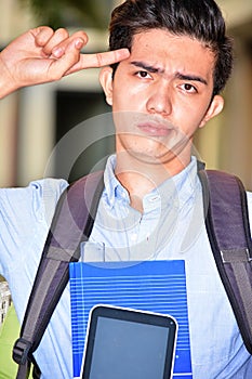 Dumb Boy Student With Books