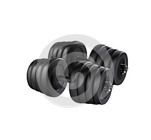 Dumbbell adjustable disc isolated vector. realistic fitness weight equipment. Scalable editable illustration. Gym and body