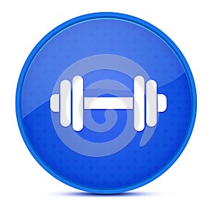 Dumbbell aesthetic glossy blue round button abstract