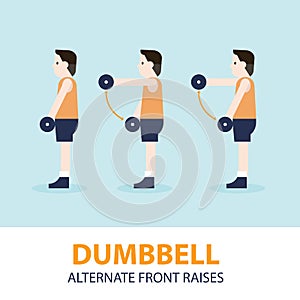 Dumbbell Alternate Front Raises Exercise Guide