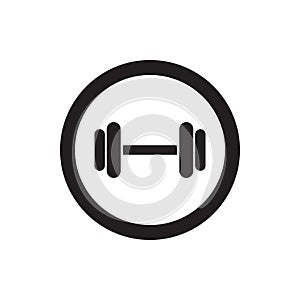 Dumbbell black vector icon isolated on white background